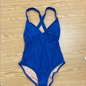 J. Crew Royal Blue Crisscross Back One-Piece Swimsuit